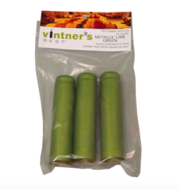 METALLIC LIME GREEN PVC SHRINK CAPSULES 30/BAG