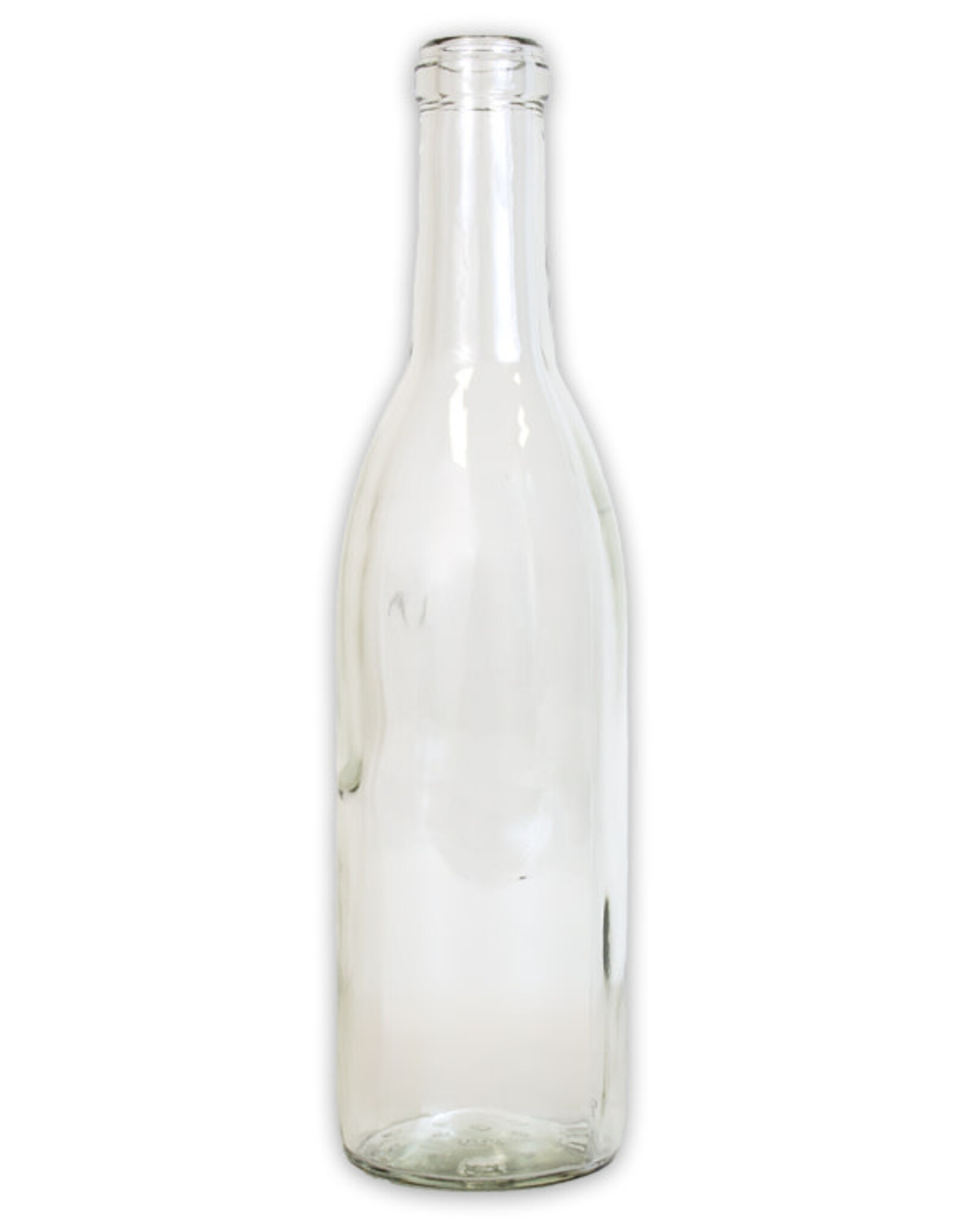 375mL CLEAR SEMI-BURGUNDY FLAT BOTTOM WINE BOTTLES 24/CASE