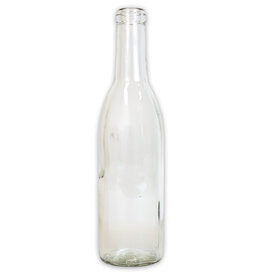 375mL CLEAR SEMI-BURGUNDY FLAT BOTTOM WINE BOTTLES 24/CASE