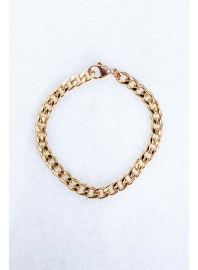 MOXIE CHAIN BRACELET GOLD PLATED 7"