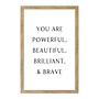 LARGE YOU ARE POWERFUL WALL ART RUSTIC BROWN 24X32