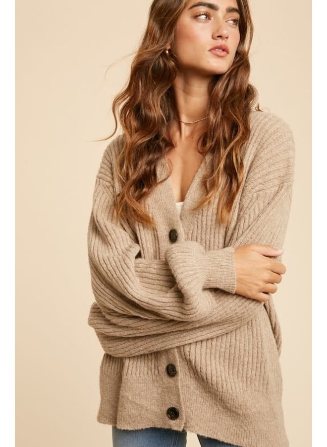 brown boyfriend cardigan
