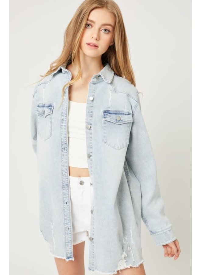 JASPER WASHED DISTRESSED SHACKET - The 