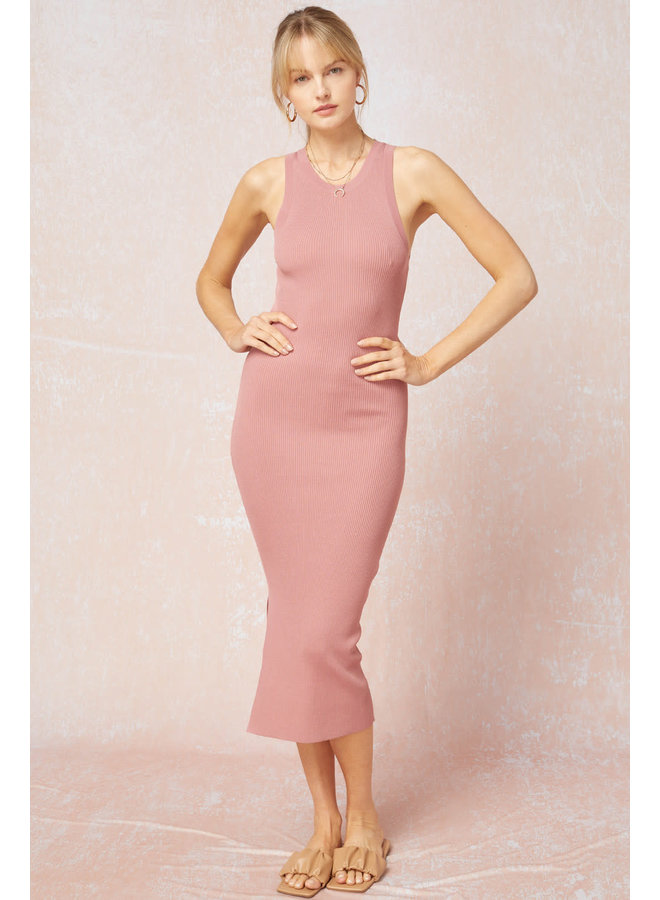FAY RIBBED FITTED MIDI DRESS - The 