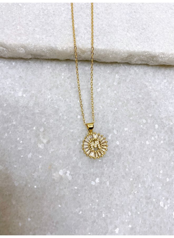 GOLD FILLED INITIAL DIAMOND NECKLACE