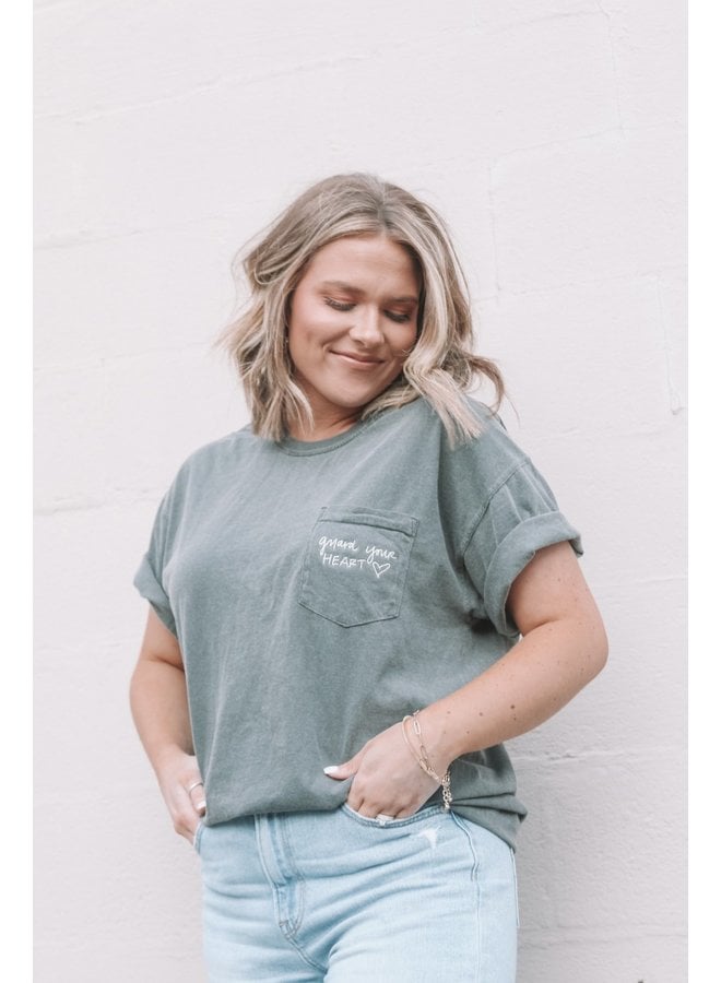GUARD YOUR HEART EMBROIDERED POCKET TEE