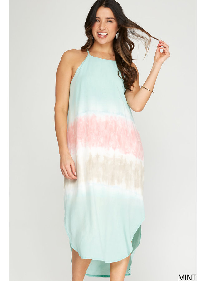 BRITTANY OMBRE DYED WOVEN MIDI CAMI DRESS