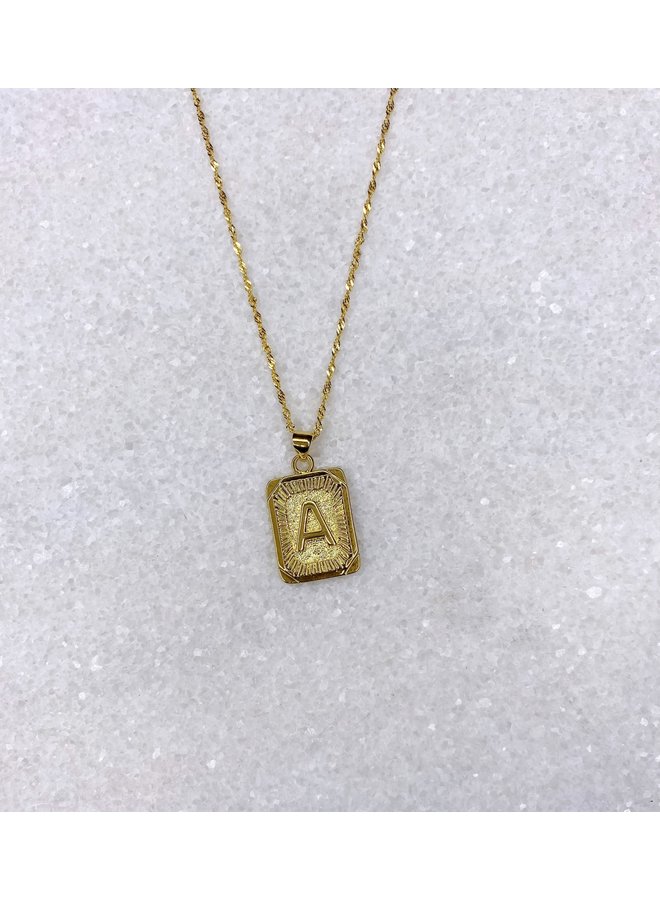 GOLD FILLED INITIAL TAG