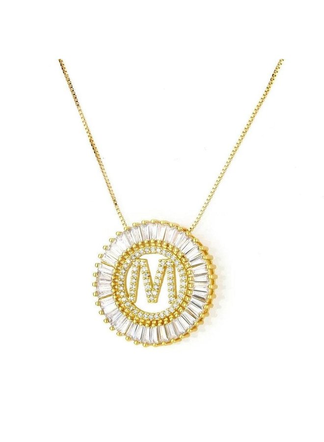 GOLD FILLED CIRCLE INTIAL NECKLACE