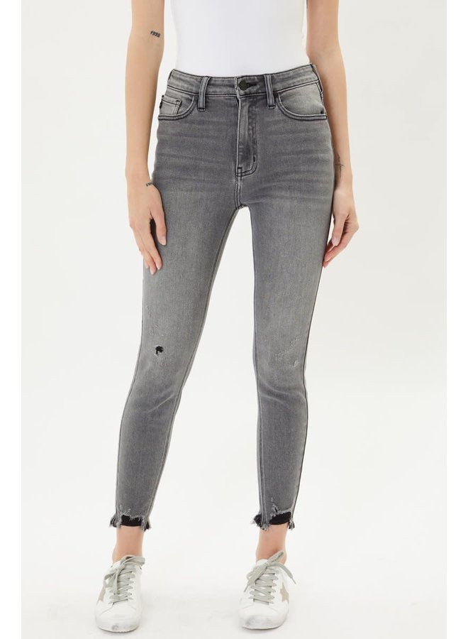 MIKAYLA HIGH RISE SKINNYS W/ DISTRESSED ANKLE