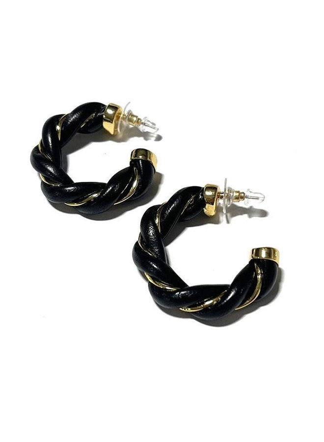 REID LEAHER TWISTED HOOP W/ GOLD ACCENT