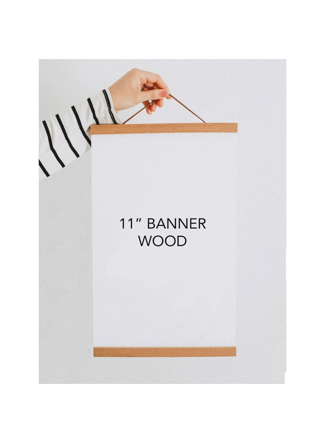 MAGNETIC WOOD BANNER 11"