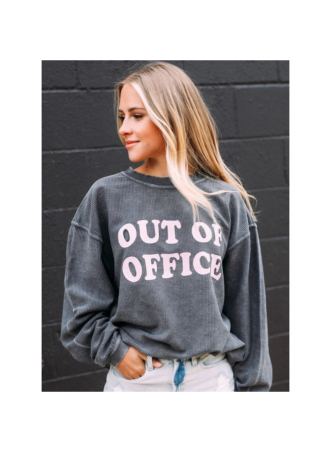 petroleum sundhed MP OUT OF OFFICE CORDUROY SWEATSHIRT - The Crowned Bird