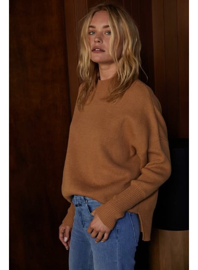 HALLE CHUNKY OVERSIZED HIGH NECK KNIT SWEATER