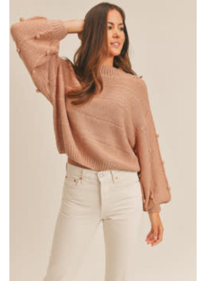 pom pom sleeve sweater
