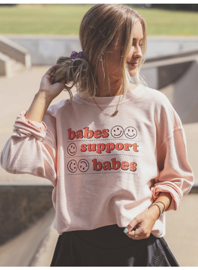 BABES SUPPORT BABES CORDED PULLOVER