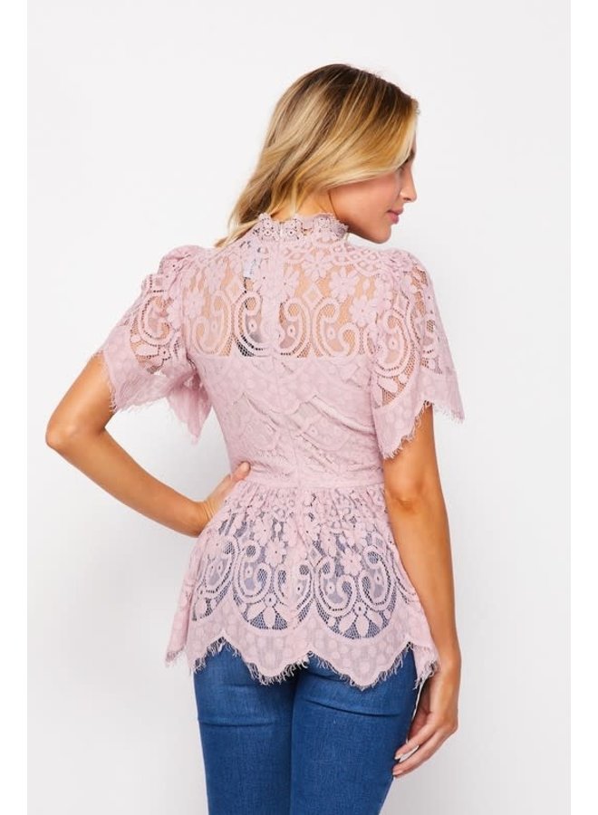 ELLA LACE SHORT SLEEVE TOP