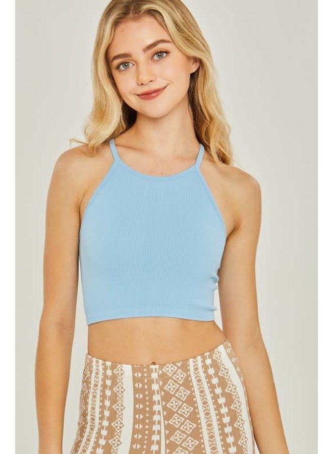 EASY GOING HALTER CROP TOP