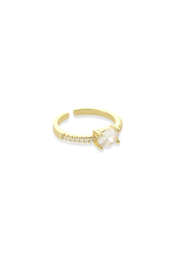 CZ OVAL GOLD RING