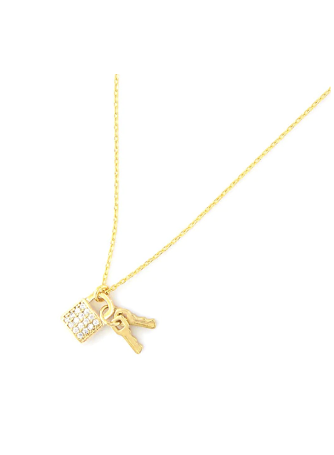 LOCK AND KEY NECKLACE GOLD