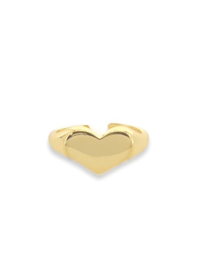 HEART SIGNET RING GOLD