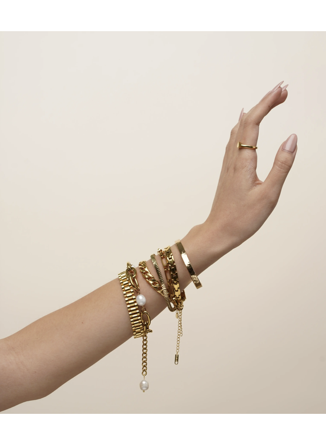 CHUNKY PAPERCLIP 24KGF BRACELET