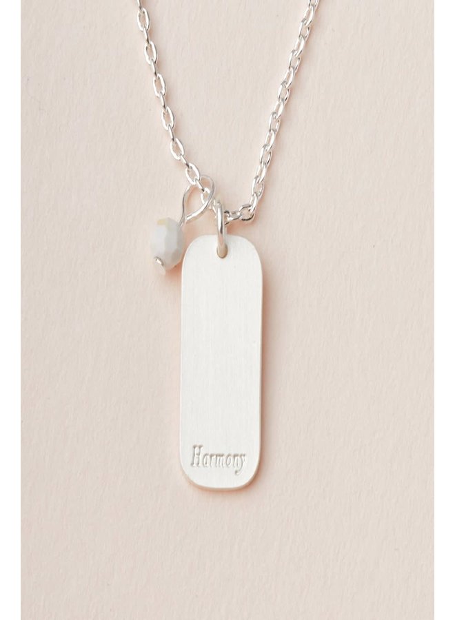 HOWLITE  & SILVER - STONE INTENTION CHARM NECKLACE
