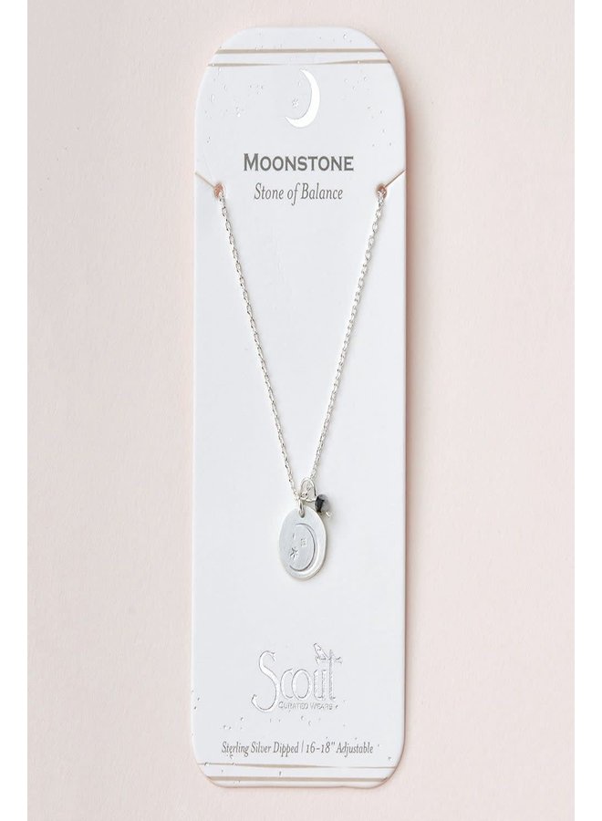 MOONSTONE & GOLD - STONE INTENTION CHARM NECKLACE