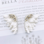 WHITE ANGEL WING EARRINGS