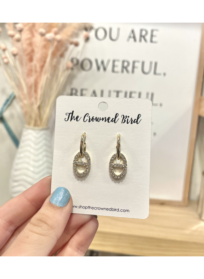 BELLE 18KGP STONE EARRINGS