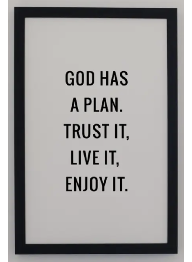 EBONY GOD HAS A PLAN WALL ART 7X10