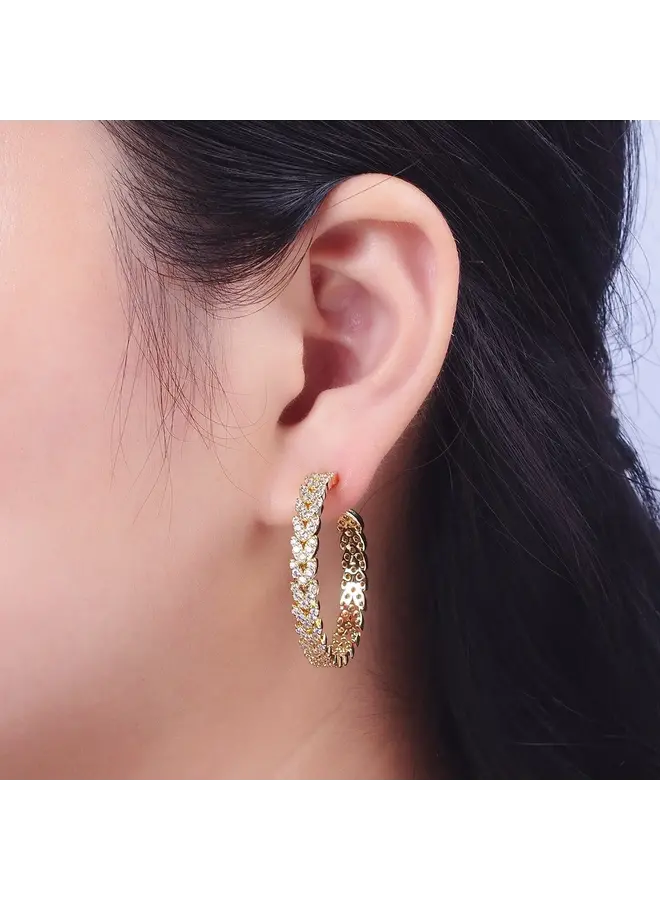 ALL THE HEART EYES 24KGF HOOP EARRINGS