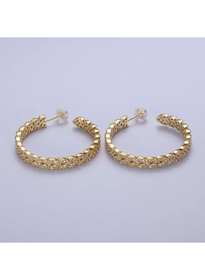 ALL THE HEART EYES 24KGF HOOP EARRINGS