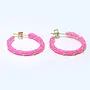 BARBIECORE HOT PINK ENAMEL GOLD FILLED 1" HOOP