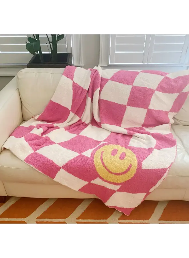 CHECK ME IN SMILEY BUTTER SOFT BLANKET