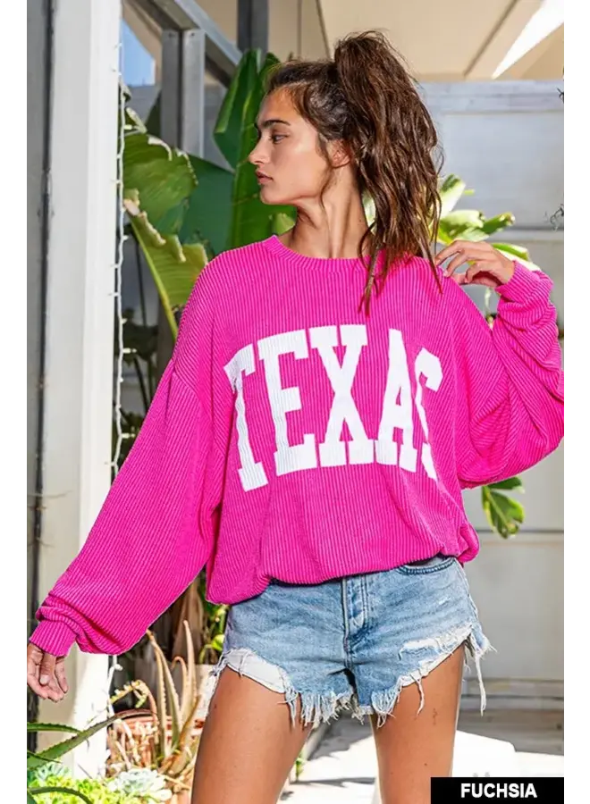 TEXAS CORDED SLOUCH SWEATSHIRT