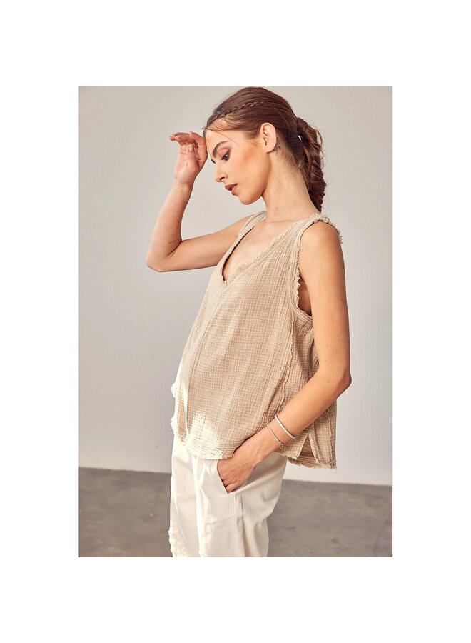 CHRISTY V-NECK SLEEVELESS TOP