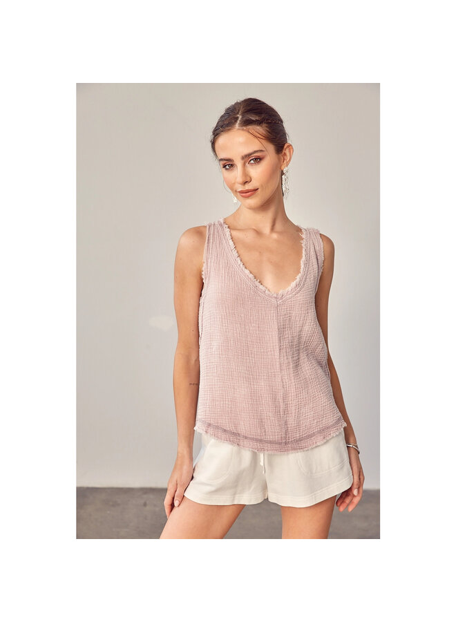 CHRISTY V-NECK SLEEVELESS TOP