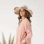 SIENNA BOUVET WHIP STITCH WIDE BRIM SUN HAT