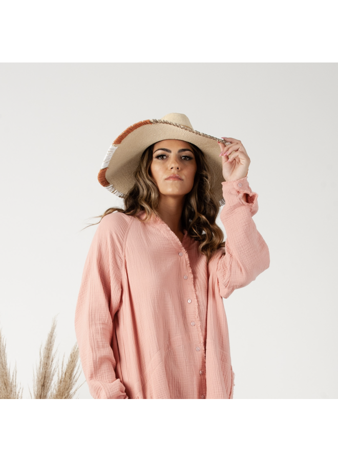 SIENNA BOUVET WHIP STITCH WIDE BRIM SUN HAT