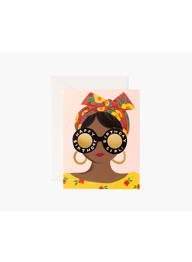 SCARF BIRTHDAY GIRL CARD