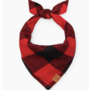 RED AND BLACK BUFFALO CHECK FLANNEL DOG BANDANA