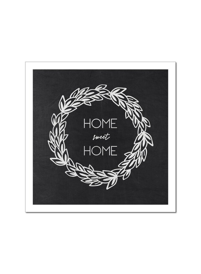 CHALK HOME SWEET HOME QUOTE BLOCK 9 X 9