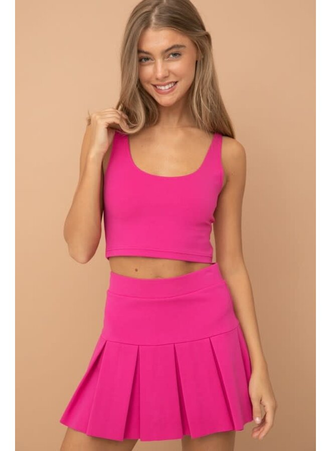 MYA PONTE CROP TOP/TENNIS SKIRT SET