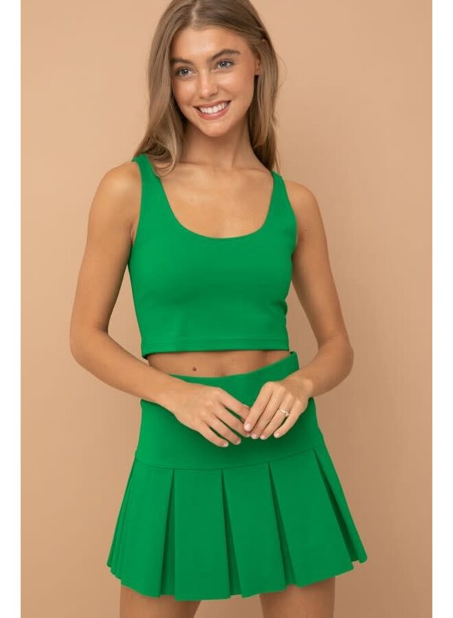 MYA PONTE CROP TOP/TENNIS SKIRT SET