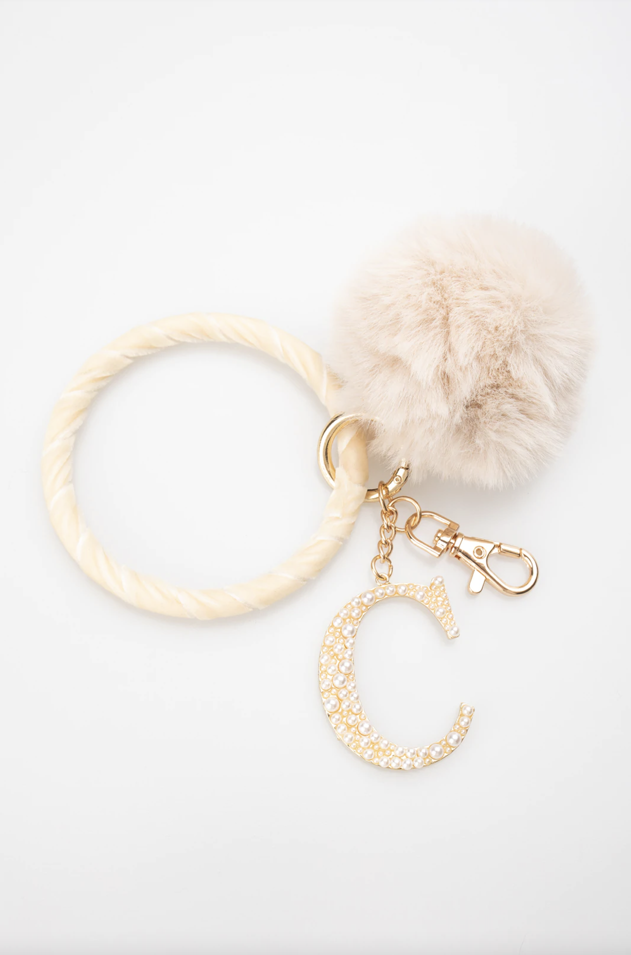 Violet & Brooks Pom Pom Initial Key Ring - A