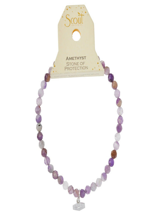 AMETHYST & SILVER -  MINI FACETED STONE BRACELET