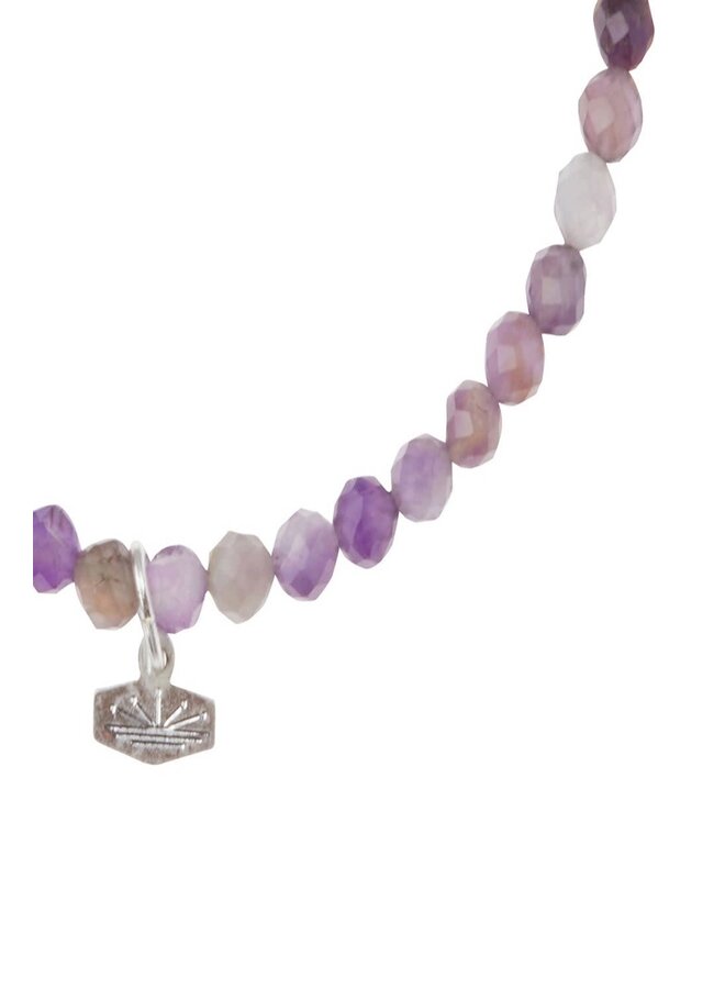 AMETHYST & SILVER -  MINI FACETED STONE BRACELET