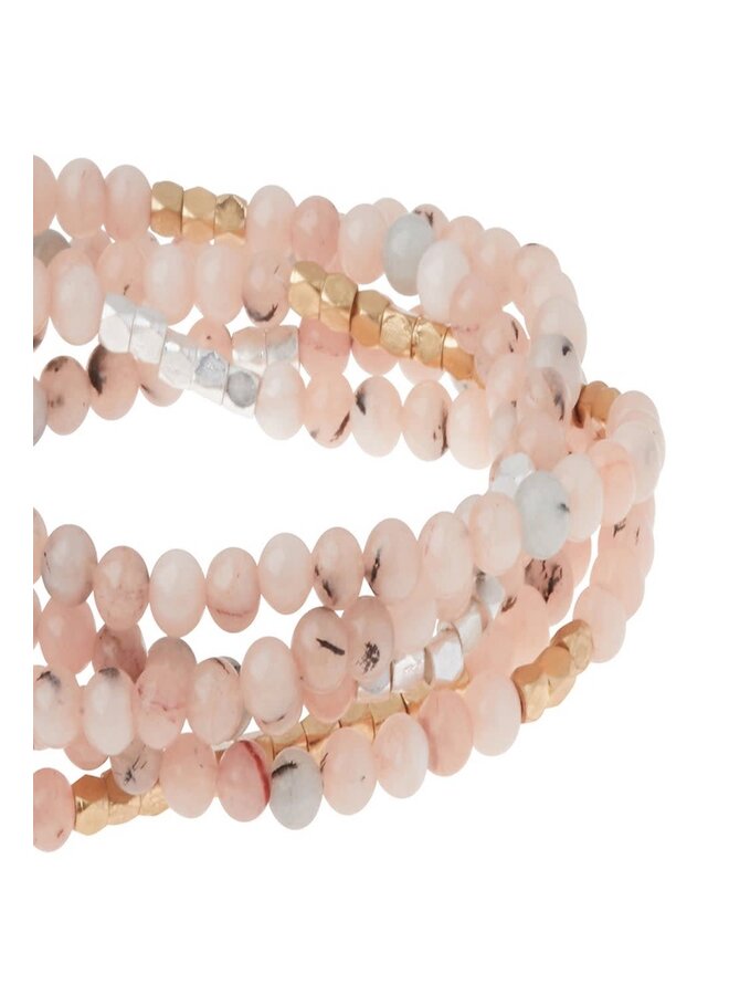 MORGANITE & BLACK TOURMALINE - STONE DUO NECKLACE/BRACLET WRAP