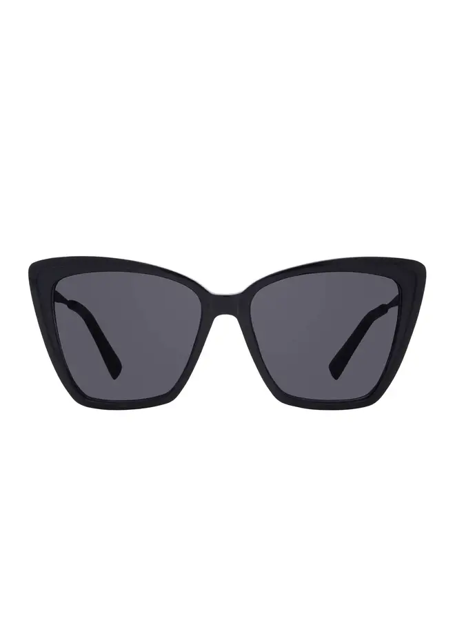 Becky II Cat Eye Sunglasses, Black & Dark Smoke Lenses